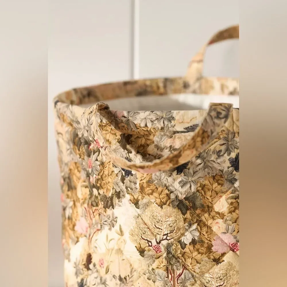 New Anthropologie Francois Quilted Fabric Basket One Size